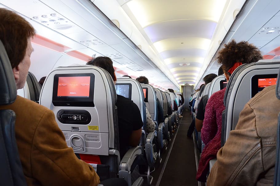 photo of people inside a plane, Avianca, Tourism, trip, passengers