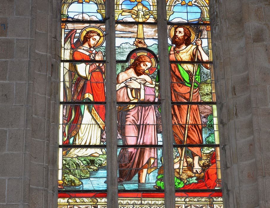 stained glass, stained glass windows, stained glass-church of dinan, HD wallpaper