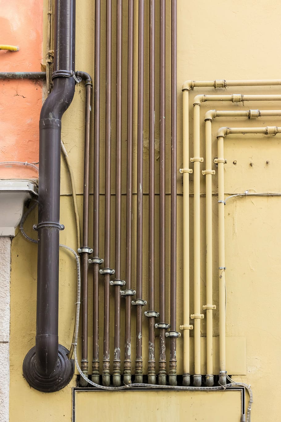 water pipes, lines, pattern, metal, pipeline, pipe - tube, industry HD wallpaper