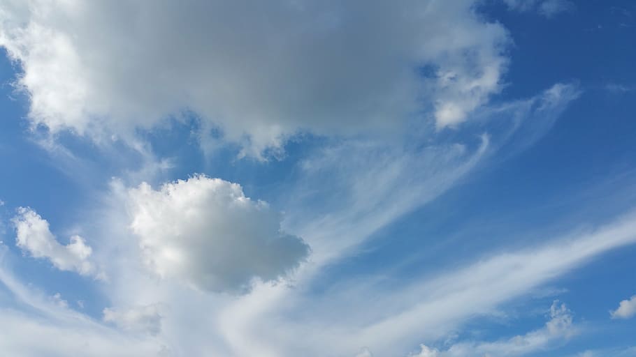 sky digital wallpaper, clouds, summer, nature, blue, weather HD wallpaper