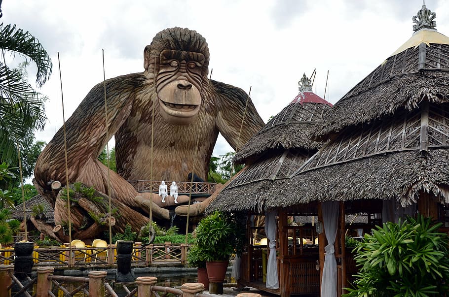 statue, monkey statue, large statue, monument, built structure HD wallpaper