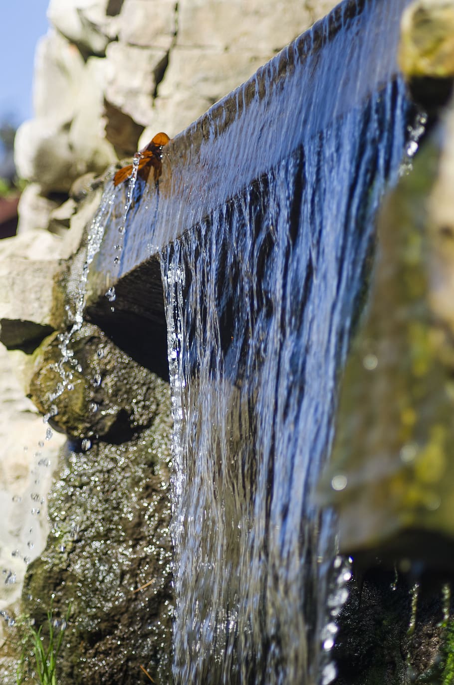 Cascade, Water, Waterfall, Nature, River, drops of water, roche HD wallpaper