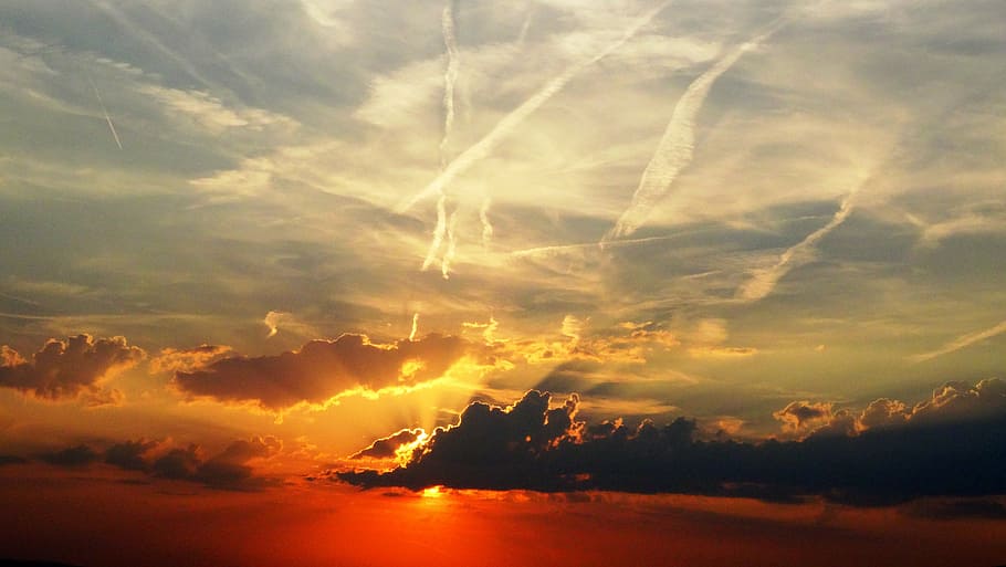 white sky and clouds, sunset, nature, no people, beauty in nature HD wallpaper