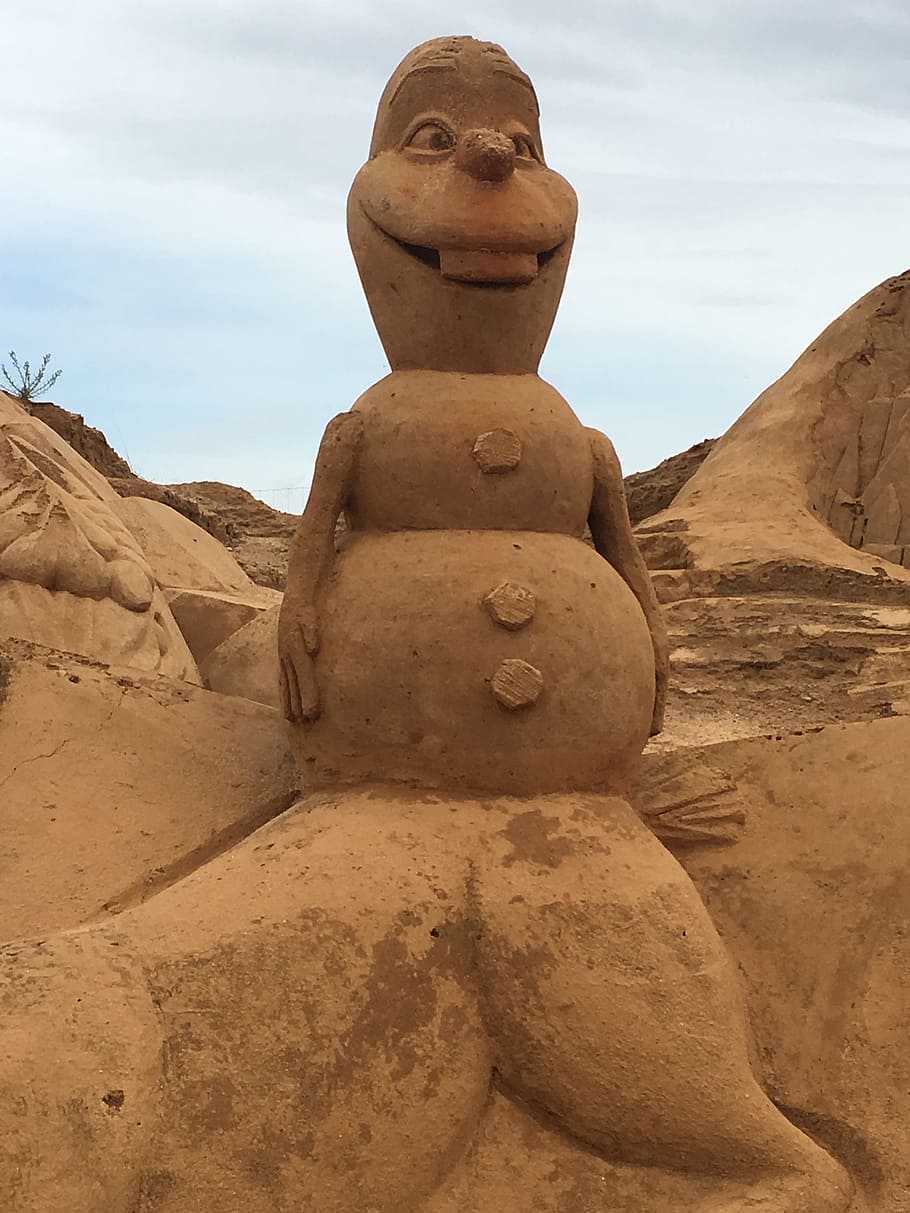 Frozen, Sand, Sandburg, Beach, olaf, sand sculpture, sand sculptures