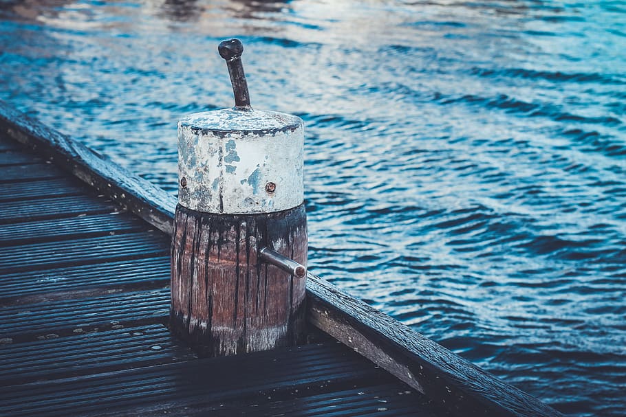 sea, ocean, water, wave, wood, steel, bridge, pathway, blue HD wallpaper