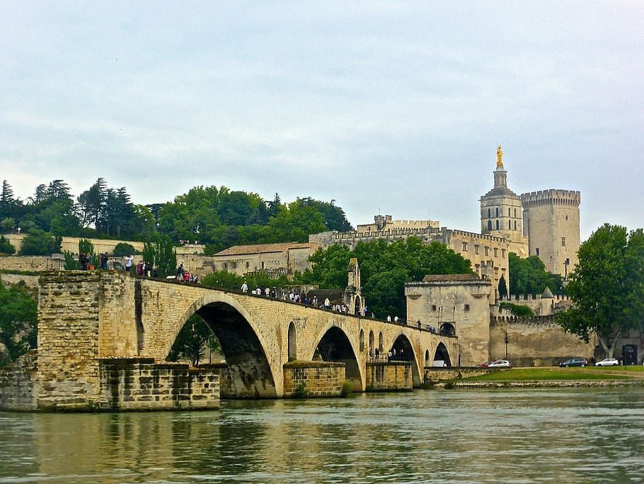 pont avignon, bridge, medieval, monument, landmark, heritage, HD wallpaper