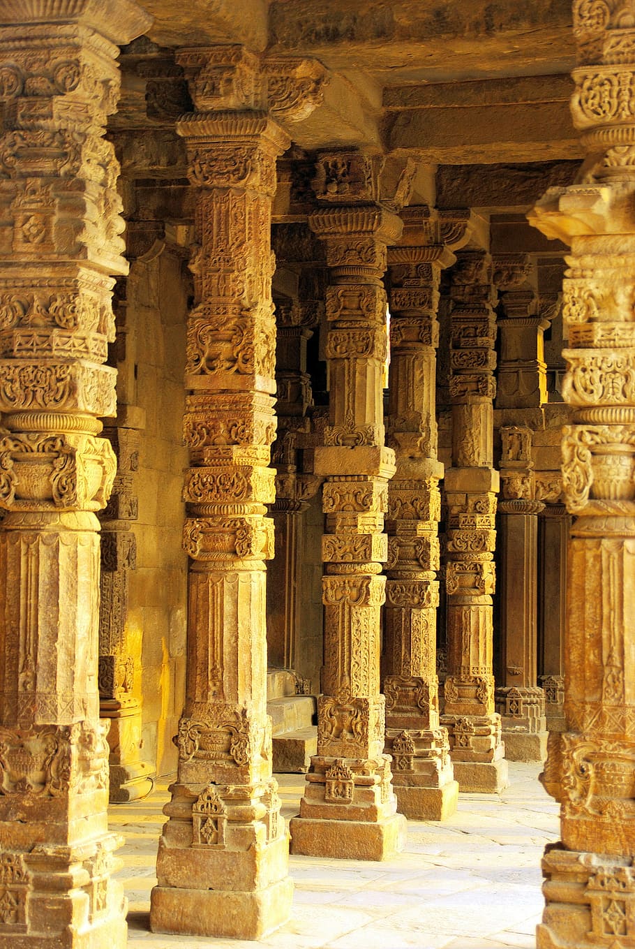 india, delhi, mosque, columns, architecture, architectural Column HD wallpaper