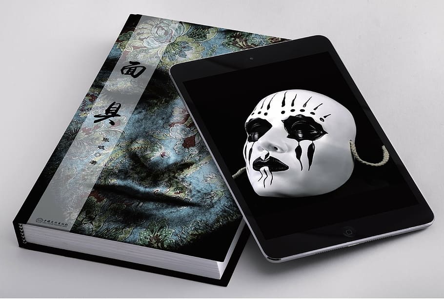 mask, mystery, danger, technology, digital Tablet, studio shot HD wallpaper