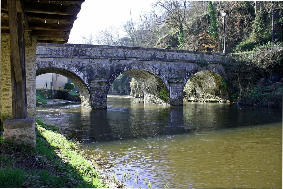 bridge arches, river bridge, riverside, stone bridge, ancient bridge HD wallpaper