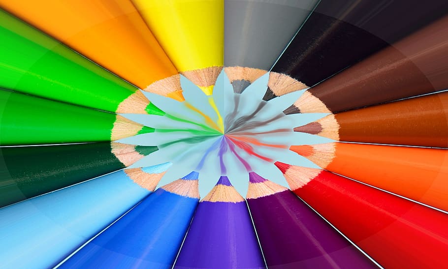 crayons, abstract, color, pattern, colorful abstract background HD wallpaper