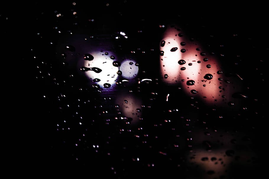 untitled, drop, droplet, window, glass, rain, wet, dark, night HD wallpaper