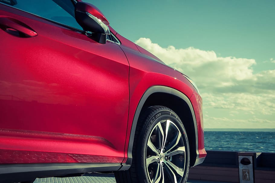 Red car on the coast, various, transportation, land Vehicle, wheel HD wallpaper