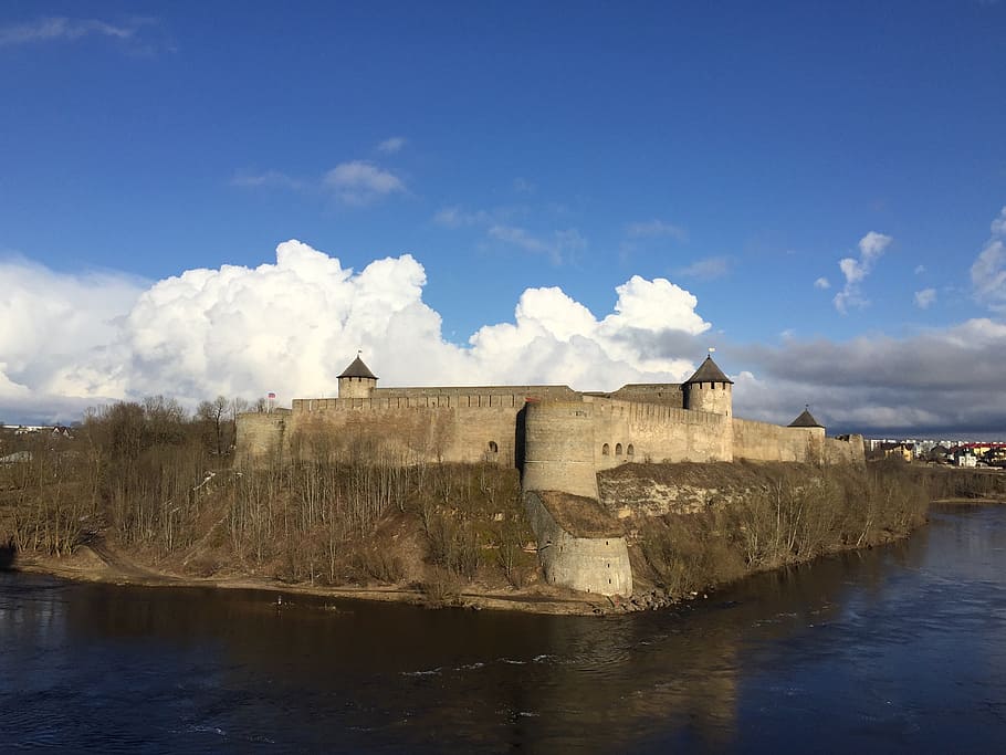 narva, estonia, castle, architecture, fort, river, famous Place HD wallpaper