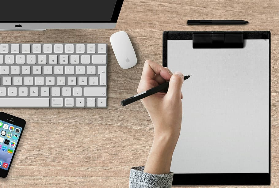 person using track pad, writing pad, hand, clipboard, computer, HD wallpaper