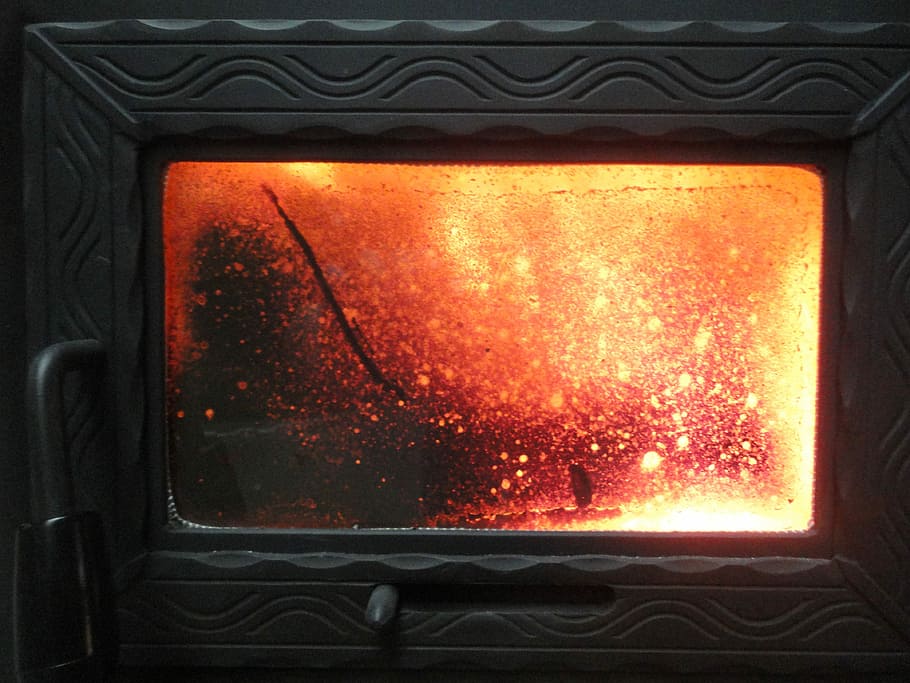 Fire, Indoors, Fireplace, Warm, Heat, flame, red, hot, burning HD wallpaper