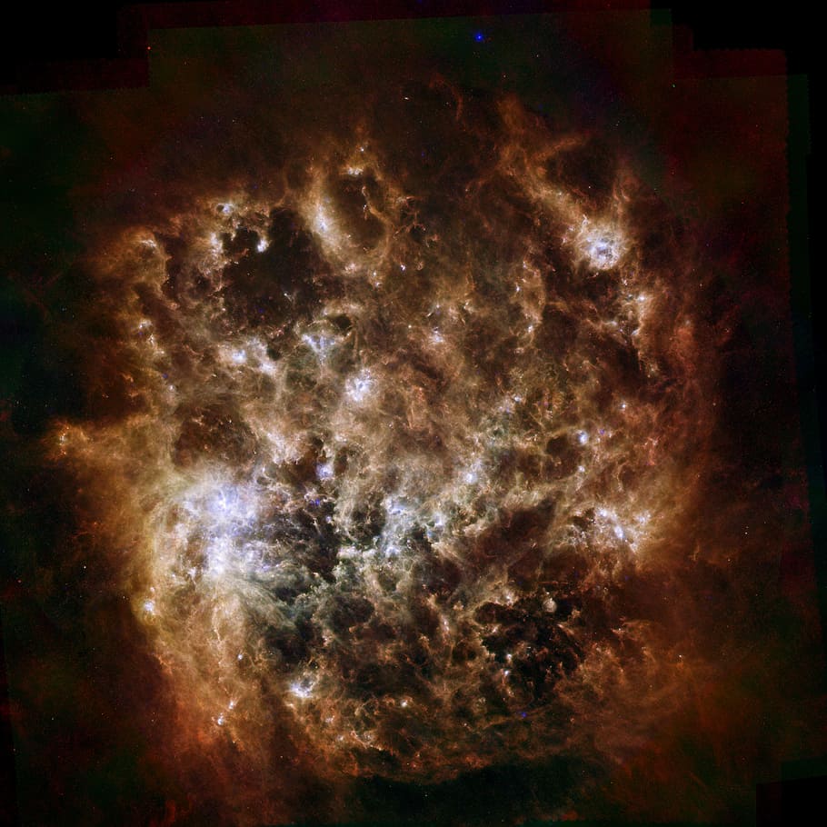 brown and black smoke, large magellanic cloud, space, cosmos