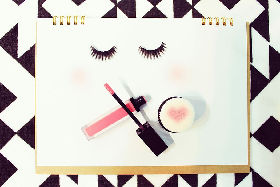 pink and black mascara, backgrounds, fashion, decoration, vector HD wallpaper