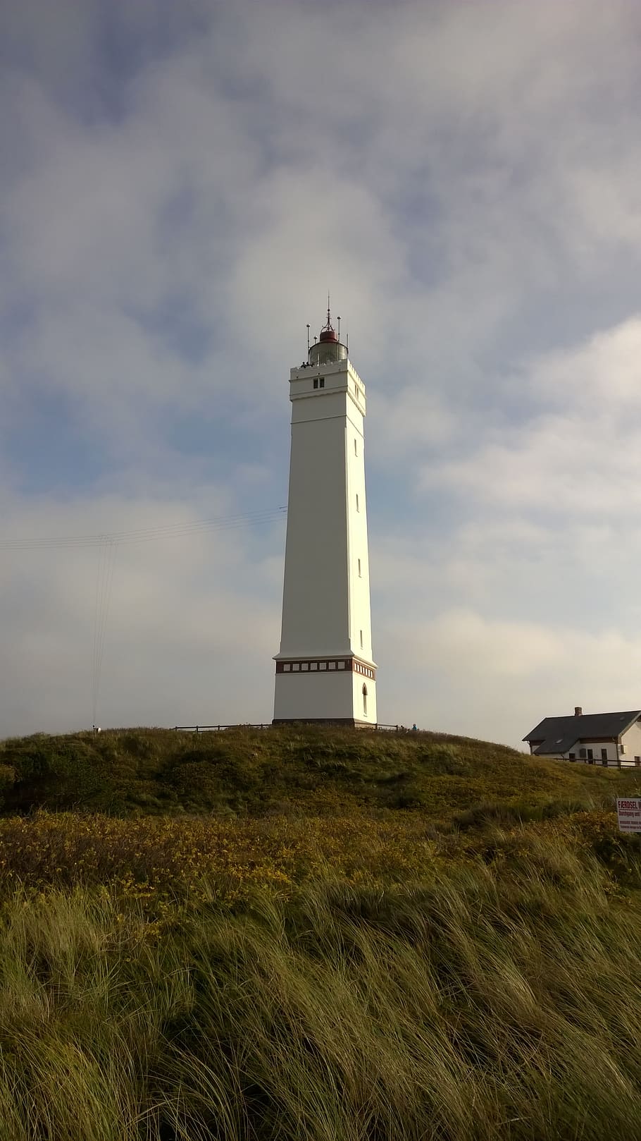 blavand, lighthouse, denmark, sky, guidance, tower, cloud - sky, HD wallpaper
