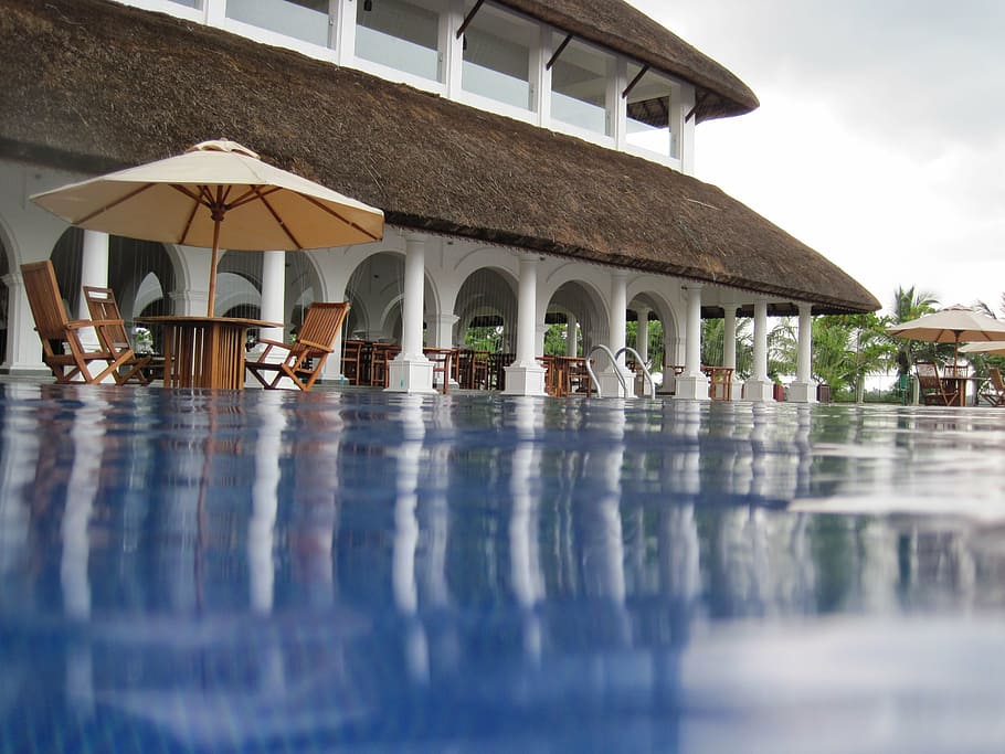 architecture, hotel, pool, poolside, resort, swimming pool HD wallpaper