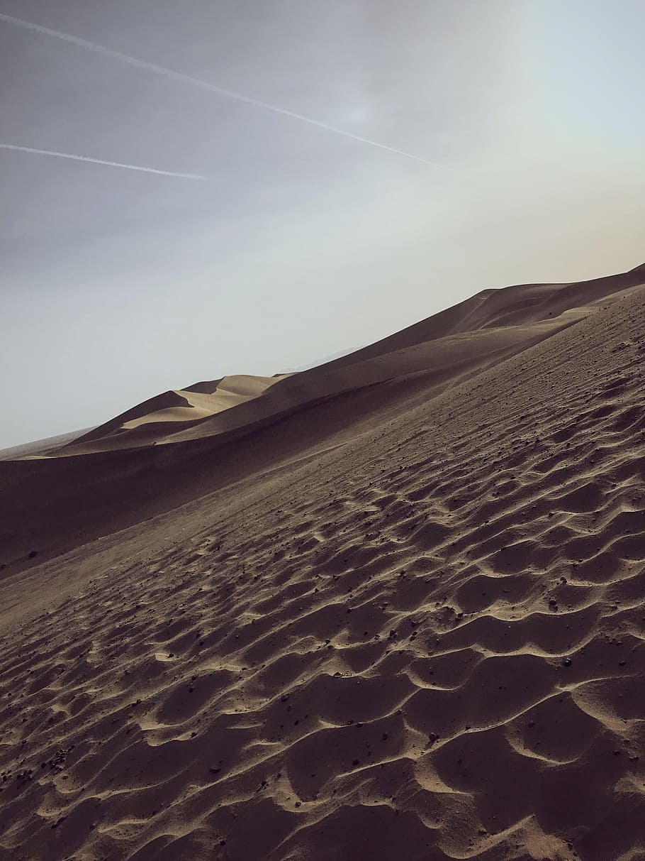 Desert, Dune, mingsha, sand Dune, nature, dry, landscape, arid Climate HD wallpaper