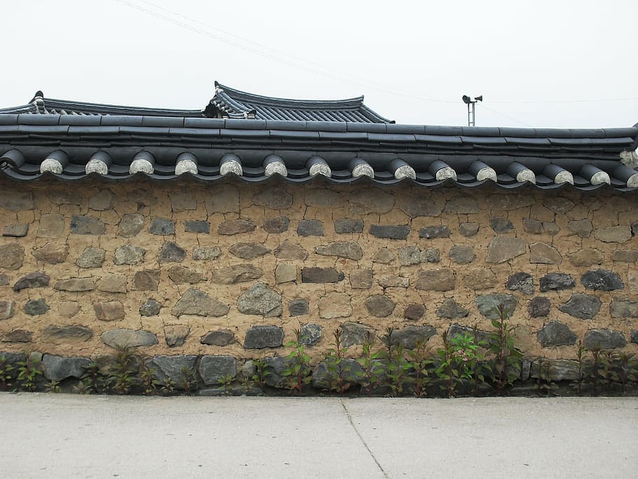 brown and black concrete house at daytime, hanok, republic of korea