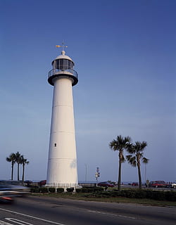lighthouse, ocean, sea, coast, warning, navigation, beacon HD wallpaper