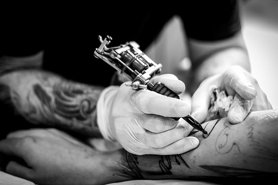 person using tattoo machine on arm, people, adult, one, women, HD wallpaper