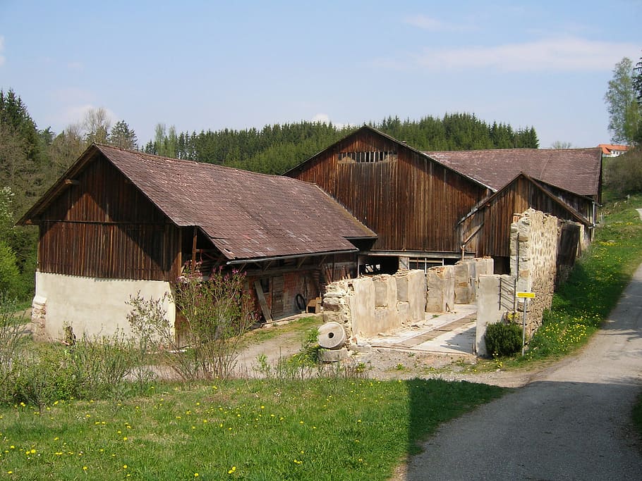 mill, farmhouse, barn, built structure, architecture, building exterior HD wallpaper