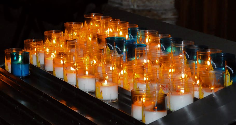 nightlight, prayer, greeting, church, religion, catholic, illuminated HD wallpaper