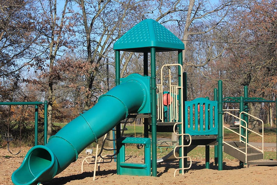Playground, Usa, Iowa, bellevue state park, slide, fun, outdoor, HD wallpaper