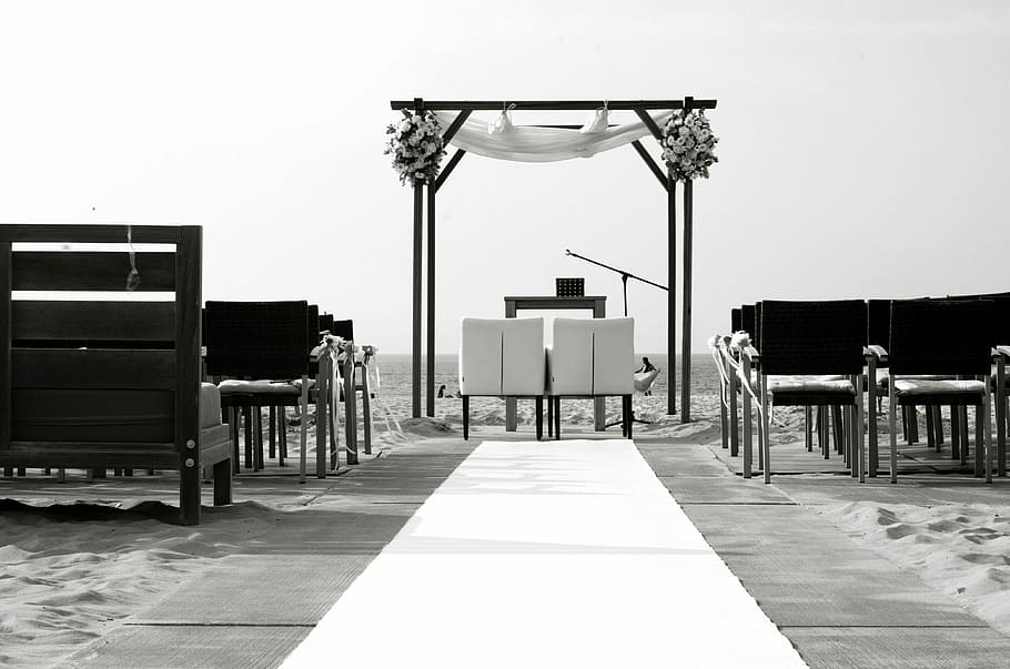 Wedding, Beach, Romantic, machinery, no people, space, outdoors HD wallpaper