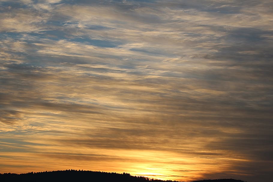 sunset, sky, evening sky, dusk, view, cloud - sky, beauty in nature HD wallpaper