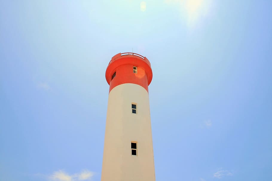 lighthouse, white, sea, beacon, ships, warning, tower, guidance HD wallpaper