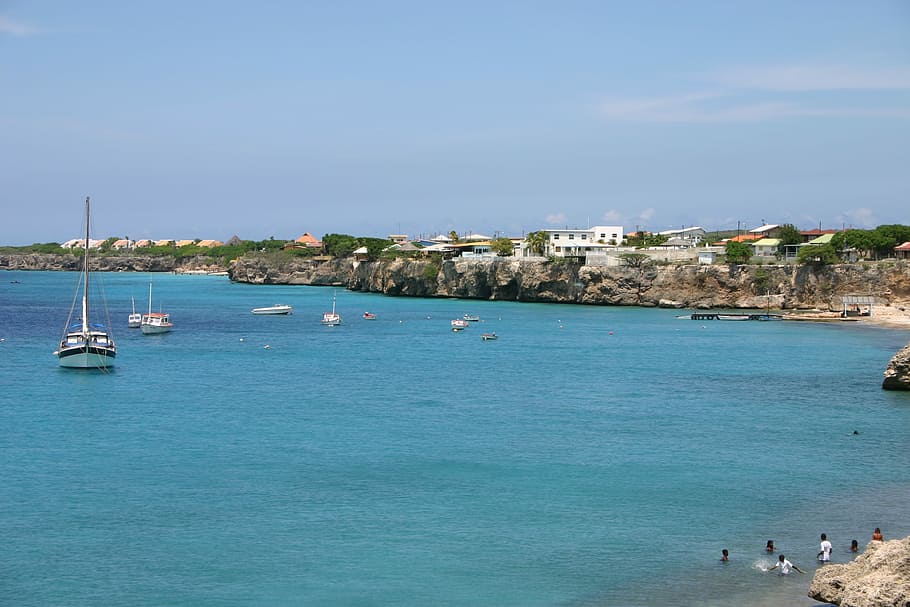 Curacao, Beach, Water, sea, nautical vessel, outdoors, waterfront HD wallpaper