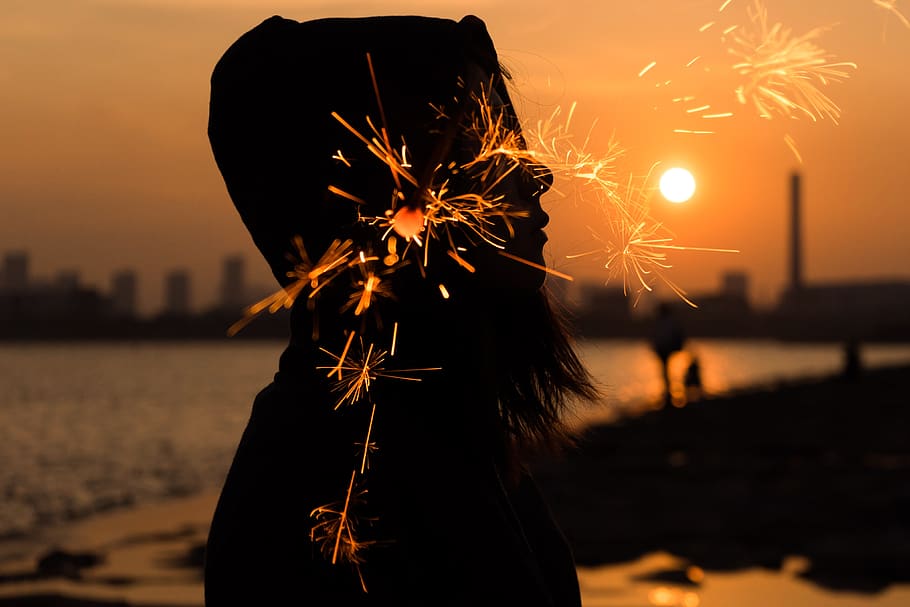 sunset, dawn, twilight, one person, focus on foreground, sky HD wallpaper