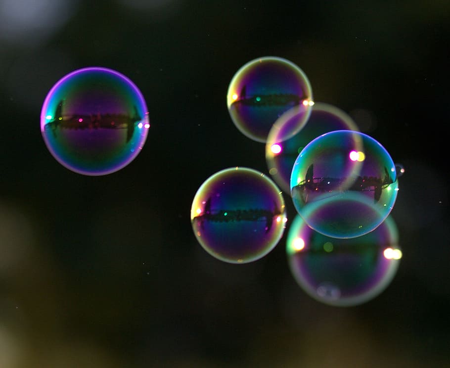 floating bubbles, soap, coloring, balloons, multi colored, soap sud HD wallpaper