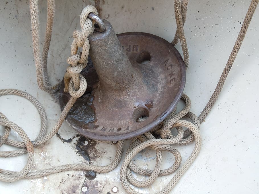 anchor, boat, boating, marine, old, ship, rust, iron, fishing, HD wallpaper