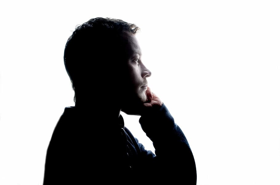 man wearing black long-sleeved top, palm, people, face, shadow HD wallpaper