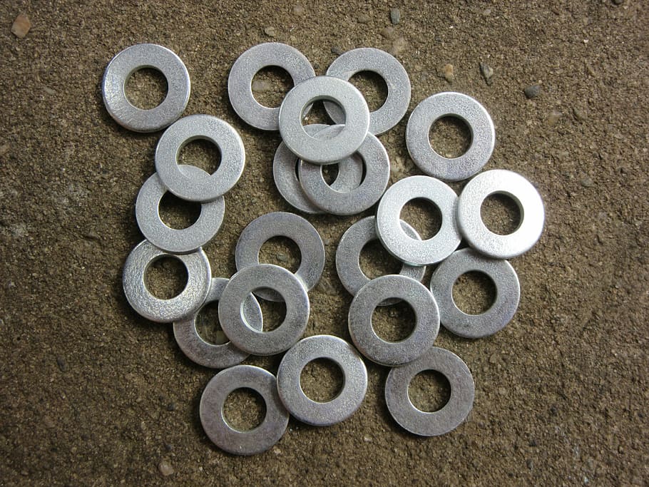 washers, sheet, rings, circle, metal, about, smooth, shine HD wallpaper