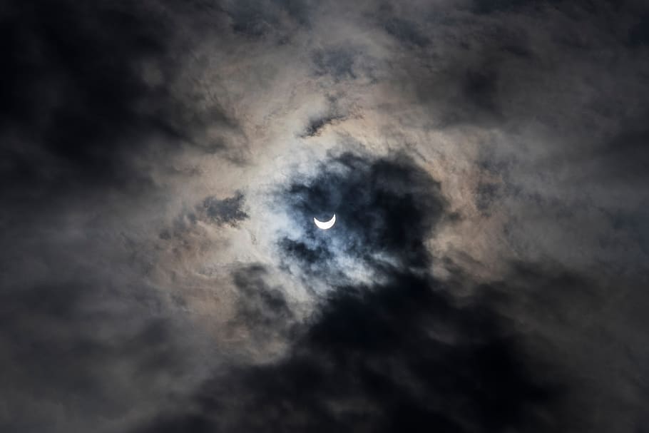 moon, light, bright, dark, cloud, sky, cloud - sky, space, astronomy HD wallpaper