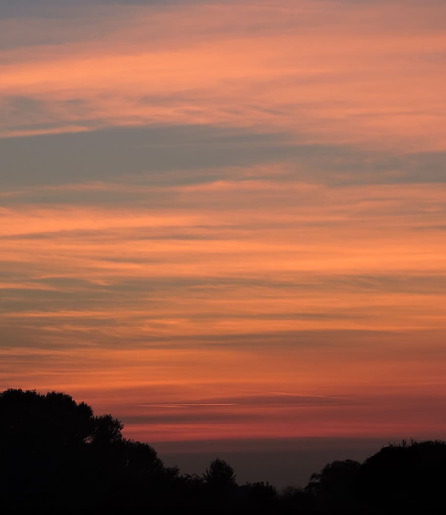 sunset, sky, clouds, horizon, twilight, rosa, beauty in nature HD wallpaper