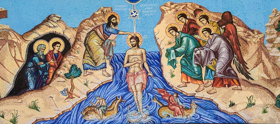 The Baptism Of The Lord, Mosaic, iconography, russian church