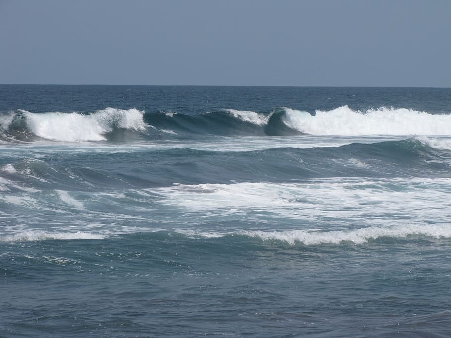 waving seashore during daytime, Waves, Cuyutlan, Mexico, Ocean, Sea HD wallpaper