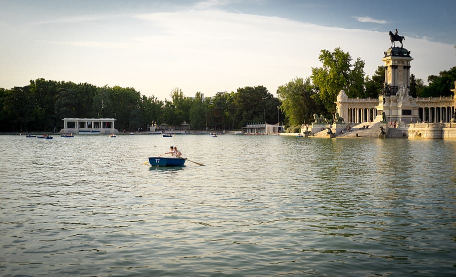 pond, 77, barca, browse, couple, monument, landscape, horizon HD wallpaper