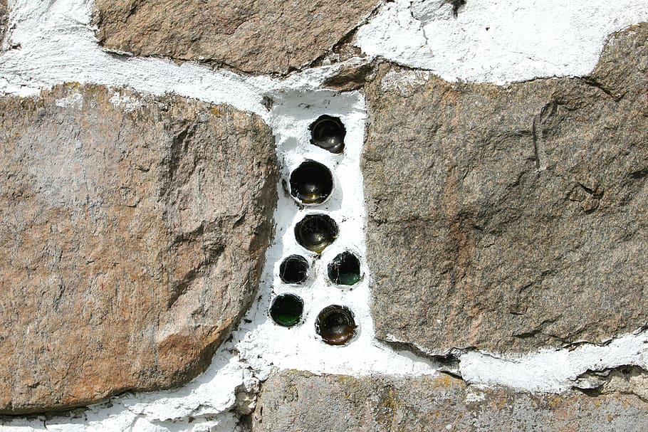 wall, gråsten, bottles, ljusglugg, joints, no people, day HD wallpaper