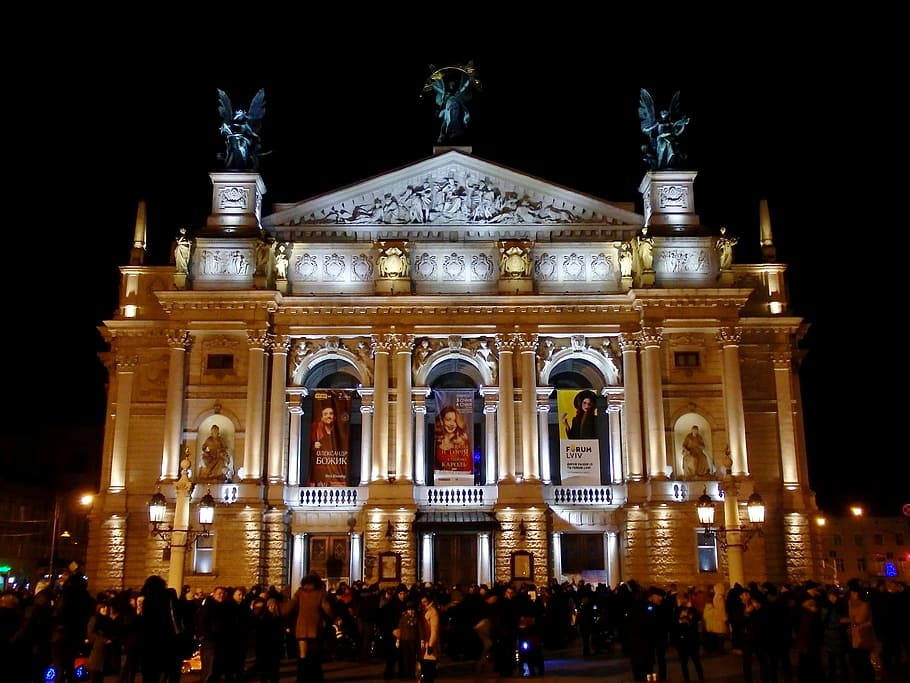 Old, Ancient, Opera, architecture, large group of people, building exterior HD wallpaper