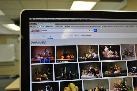 powered-on computer monitor with Google display with still-life keyword on search bar HD wallpaper