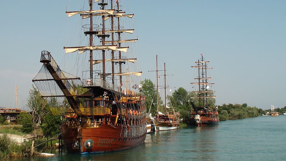 ship, sea, sky, nautical vessel, water, transportation, mode of transportation HD wallpaper