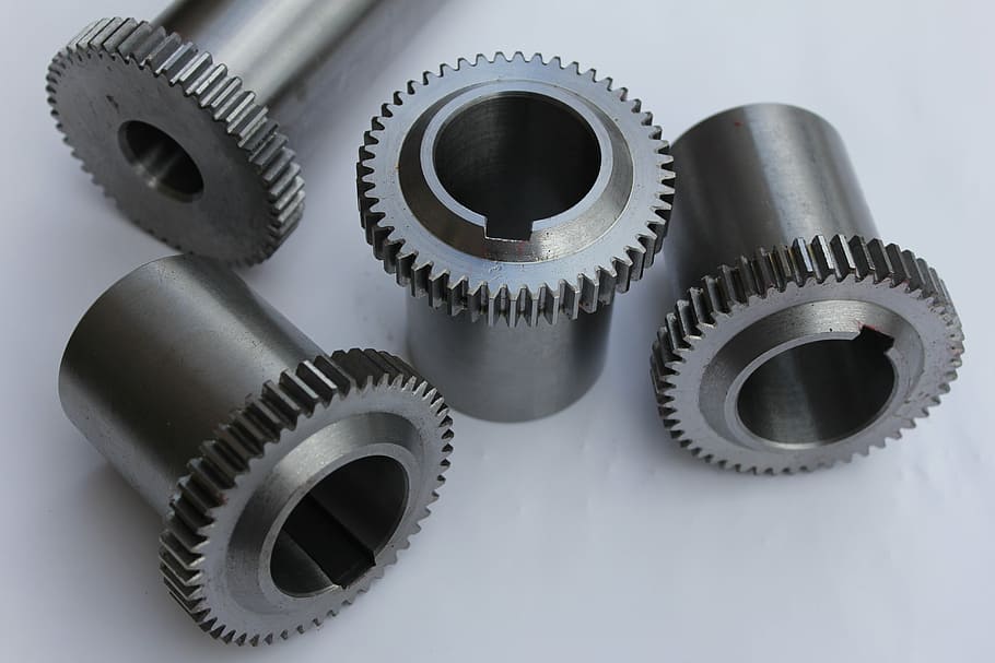 gears stack beside each other, cnc, milling, turning, machining