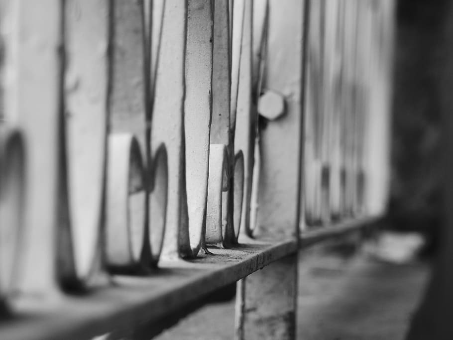 Bars, Iron, Black And White, about, old, fence, outdoors, architecture HD wallpaper